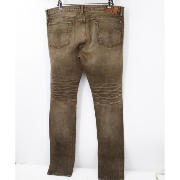 Ralph Lauren RRL jeans mens 36 40x37 destroyed brown patch button fly‎ selvedge - Picture 2 of 16